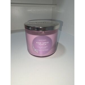 Bath & Body‎ Works PINK APPLE PUNCH 3-Wick White Barn Scented Candle 14.5 oz